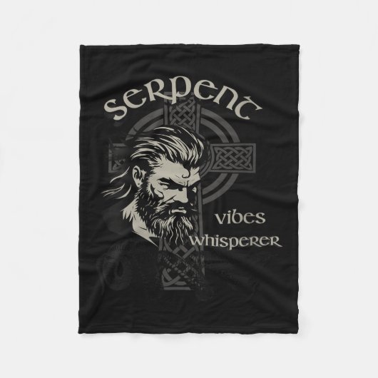 Womens Serpent Vibes Whisperer Nordic Mystic Beard Fleecedecke (Vorderseite)