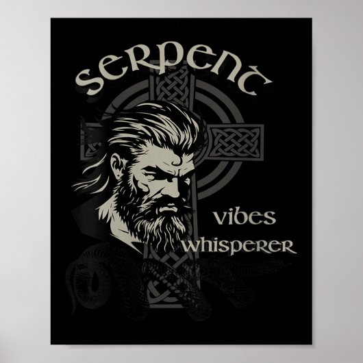 Womens Serpent Vibes Whisperer Nordic Mystic Beard Poster (Vorne)