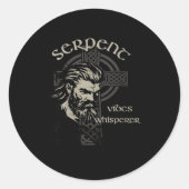 Womens Serpent Vibes Whisperer Nordic Mystic Beard Runder Aufkleber (Vorderseite)