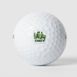 Womens Shamrock One Lucky Teacher St Patrick Golfball