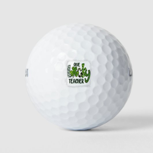 Womens Shamrock One Lucky Teacher St Patrick Golfball (Vorderseite)