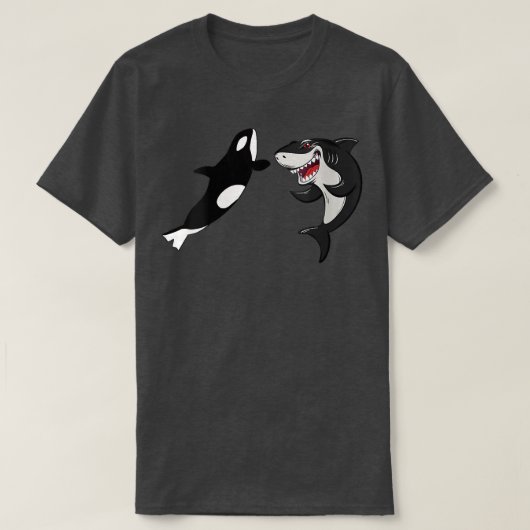 Womens Shark vs Orca Tee Funny Shark and Orca Love (Design vorne)