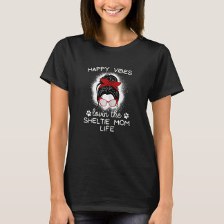 Womens Sheltie Mama Messy Bun Lovin' Sheltie Mama T-Shirt