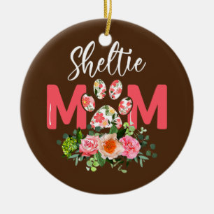 Womens Sheltie Mom Shetland Sheepdog Dog Lover Keramik Ornament