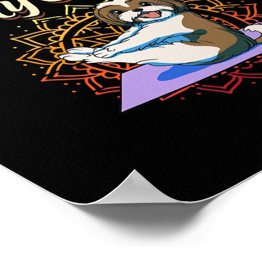 Womens Shih Tzu Funny Yoga Class Design Poster (Ecke)
