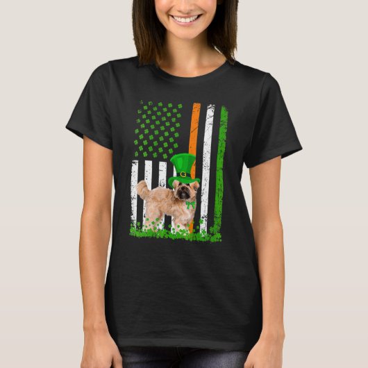 Womens Shih Tzu Saint Patrick's Day Hunde Amerikan T-Shirt (Vorderseite)