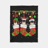 Womens Siamese Cats In Christmas Socks Funny Cat X Fleecedecke (Vorderseite)