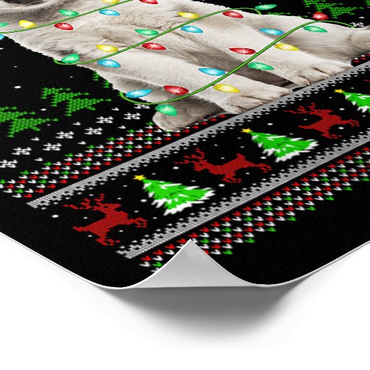 Womens Siberian Husky Dog Ugly Christmas Sweater H Poster (Ecke)