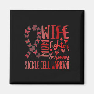 Womens Sickle Cell Blood Disorder Krieger Kämpfer  Magnet
