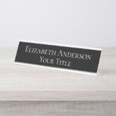 Womens Simple Maroon Name Plate Schreibtischnamensplakette (Vorderseite )