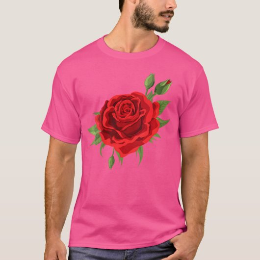 Womens Single Red Roses Flower Of Cute Red Roses F T-Shirt (Vorderseite)