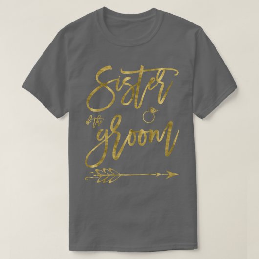 Womens Sister Of Bride Shirt With Arrow Dark Yello (Design vorne)