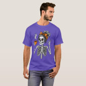 Womens Skeleton Coffee Lover Halloween Pumpkin Spo T-Shirt (Vorne ganz)
