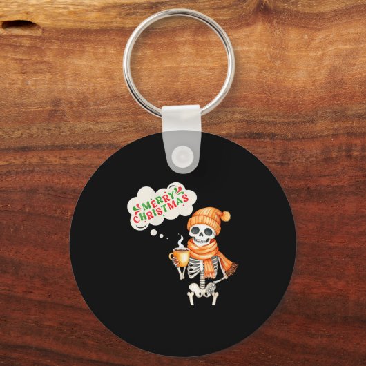 Womens Skeleton Speak Merry Christmas Waer F And H Schlüsselanhänger (Vorderseite)