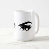 Womens Sketch Eyebrows Kaffeetasse (VorderseiteRechts)