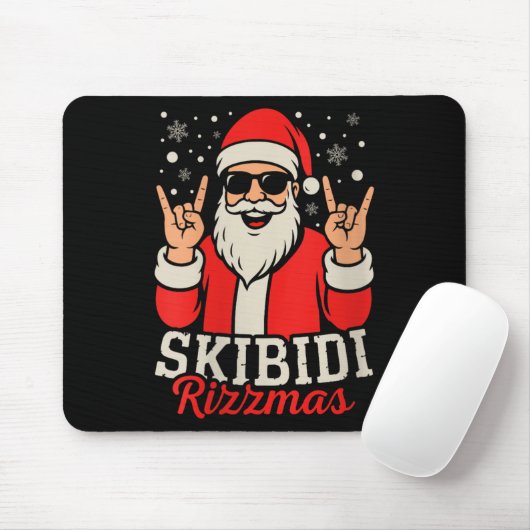 Womens Skibidi Rizzmas Christmas Rizz Santa Claus Mousepad (Mit Mouse)