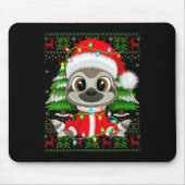 Womens Sloth Christmas Lights Santa Costume Ugly X Mousepad (Vorne)