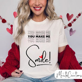 Women's smile T-shirt celebrating Valentine's Day