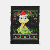 Womens Snake Ugly Christmas Sweaters Reindeer Sant Fleecedecke (Vorderseite)