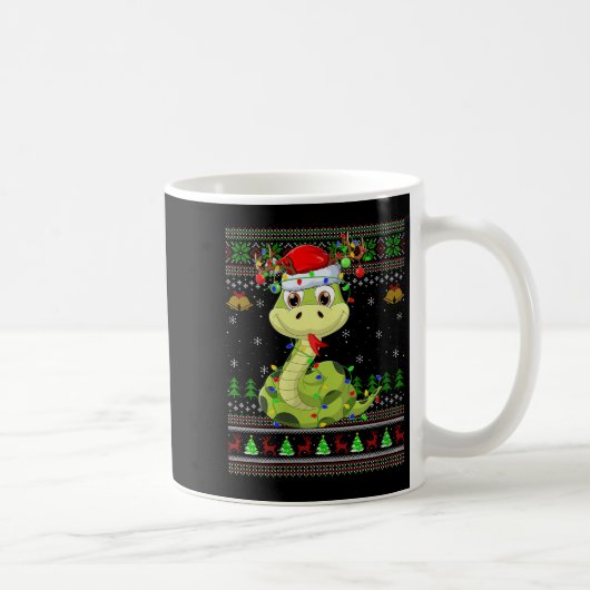 Womens Snake Ugly Christmas Sweaters Reindeer Sant Kaffeetasse (Rechts)