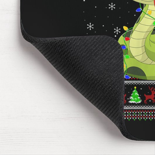Womens Snake Ugly Christmas Sweaters Reindeer Sant Mousepad (Ecke)