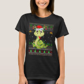 Womens Snake Ugly Christmas Sweaters Reindeer Sant T-Shirt (Vorderseite)