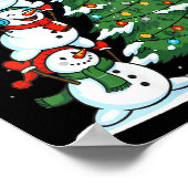 Womens Snowman Candy Cane Christmas Tree Winter Fu Poster (Ecke)