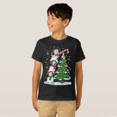 Womens Snowman Candy Cane Christmas Tree Winter Fu T-Shirt (Vorne ganz)