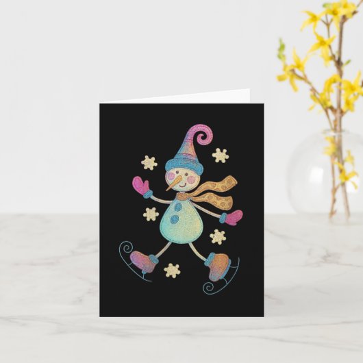 Womens Snowman Christmas 2025 Family Matching Funn Karte (Gelbe Blume)