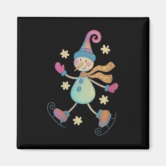 Womens Snowman Christmas 2025 Family Matching Funn Magnet (Vorne)