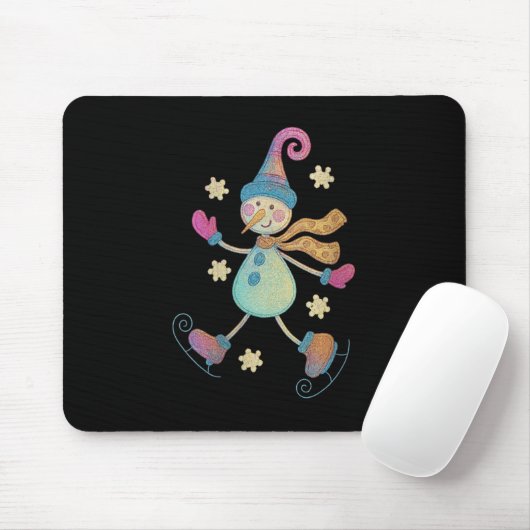 Womens Snowman Christmas 2025 Family Matching Funn Mousepad (Mit Mouse)
