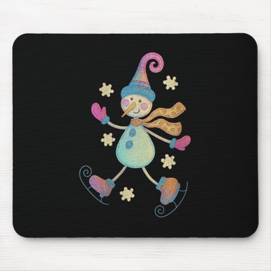 Womens Snowman Christmas 2025 Family Matching Funn Mousepad (Vorne)