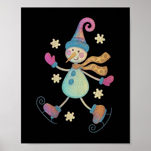 Womens Snowman Christmas 2025 Family Matching Funn Poster (Vorne)