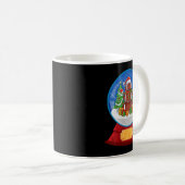 Womens Snowman Football Santa Hat Merry Christmas Kaffeetasse (VorderseiteRechts)