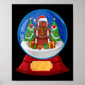 Womens Snowman Football Santa Hat Merry Christmas Poster (Vorne)