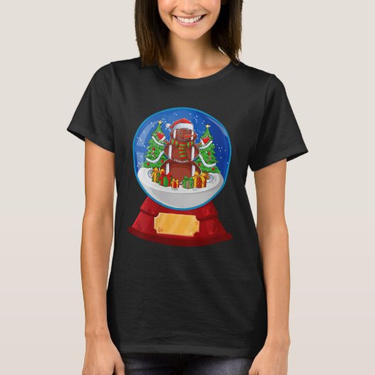 Womens Snowman Football Santa Hat Merry Christmas T-Shirt (Vorderseite)