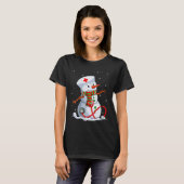Womens Snowman Nurse Christmas Stethoscope Nursing T-Shirt (Vorne ganz)