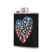 Women's Soccer Heart - USA Flag Flachmann (Links)