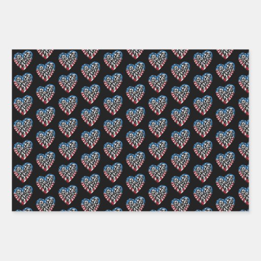 Women's Soccer Heart - USA Flag Geschenkpapier Set (Vorderseite 2)