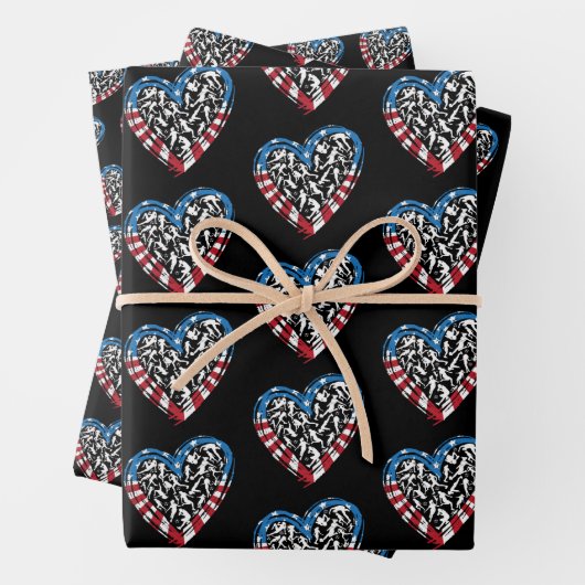 Women's Soccer Heart - USA Flag Geschenkpapier Set (Beispiel)