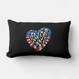 Women's Soccer Heart - USA Flag Lendenkissen