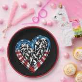 Women's Soccer Heart - USA Flag Pappteller (Party)