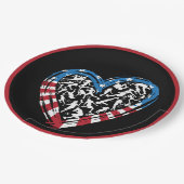 Women's Soccer Heart - USA Flag Pappteller (Schrägansicht)
