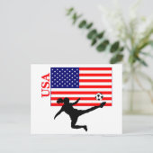 Women's Soccer USA Postkarte (Stehend Vorderseite)