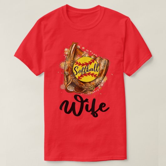 Womens Softball Ehefrau T-Shirt (Design vorne)