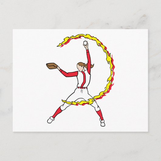 Womens Softball Pitcher Postkarte (Vorderseite)