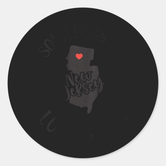 Womens Somebody In New Jersey Loves Me V-neck Runder Aufkleber (Vorderseite)