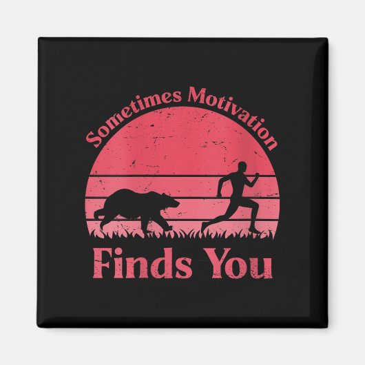 Womens Sometimes Motivation Finds You V-neck Magnet (Vorne)