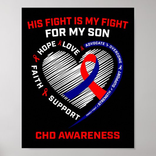 Womens Son Chd Awareness Heart Disease G Poster (Vorne)