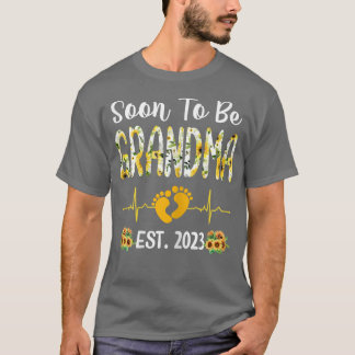 Womens Soon to Be Grandma 2023 Sunflower New Gran T-Shirt